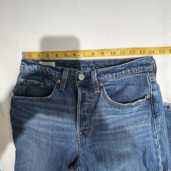 Levis 501 Button Fly Straight Leg Blue Jeans Womens Sz 26 High Rise Original Fit - Picture 9 of 16